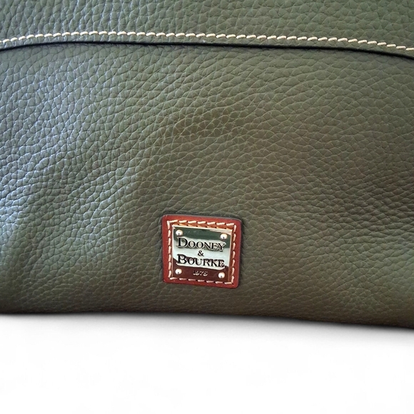 Dooney & Bourke Florentine Small Cameron Satchel Green w/ Leather Rose Charm - Picture 3 of 14